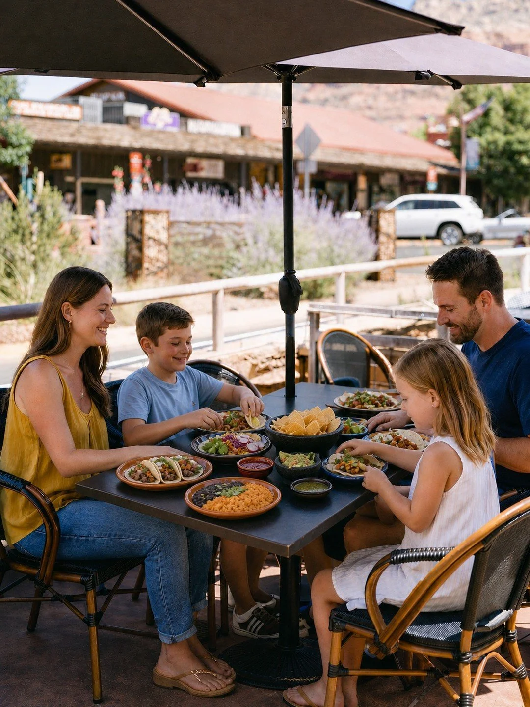 A perfect afternoon in Sedona is all about soaking up the sunshine, sharing freshly made tacos and chips, and making meaningful memories together around the table. 🌞 🌮