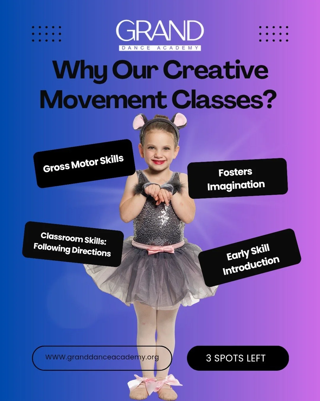 Got a 3 to 5-year-old who loves to move? 🩰✨

​Our Creative Movement classes are the perfect place for your preschooler to wiggle, giggle, and grow! We channel all that amazing energy into building coordination, confidence, and friendships through fu
