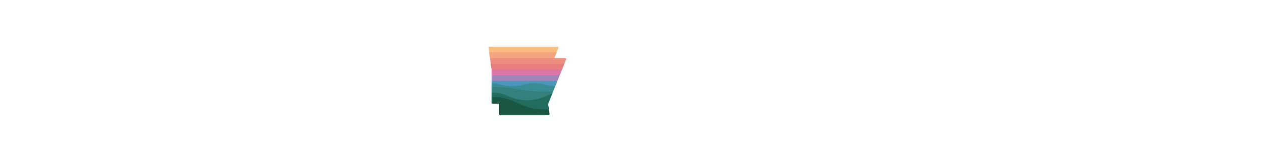 Logo for The Multi-Day Oz Trails Experience, featuring stylized mountain ranges in gradient colors.