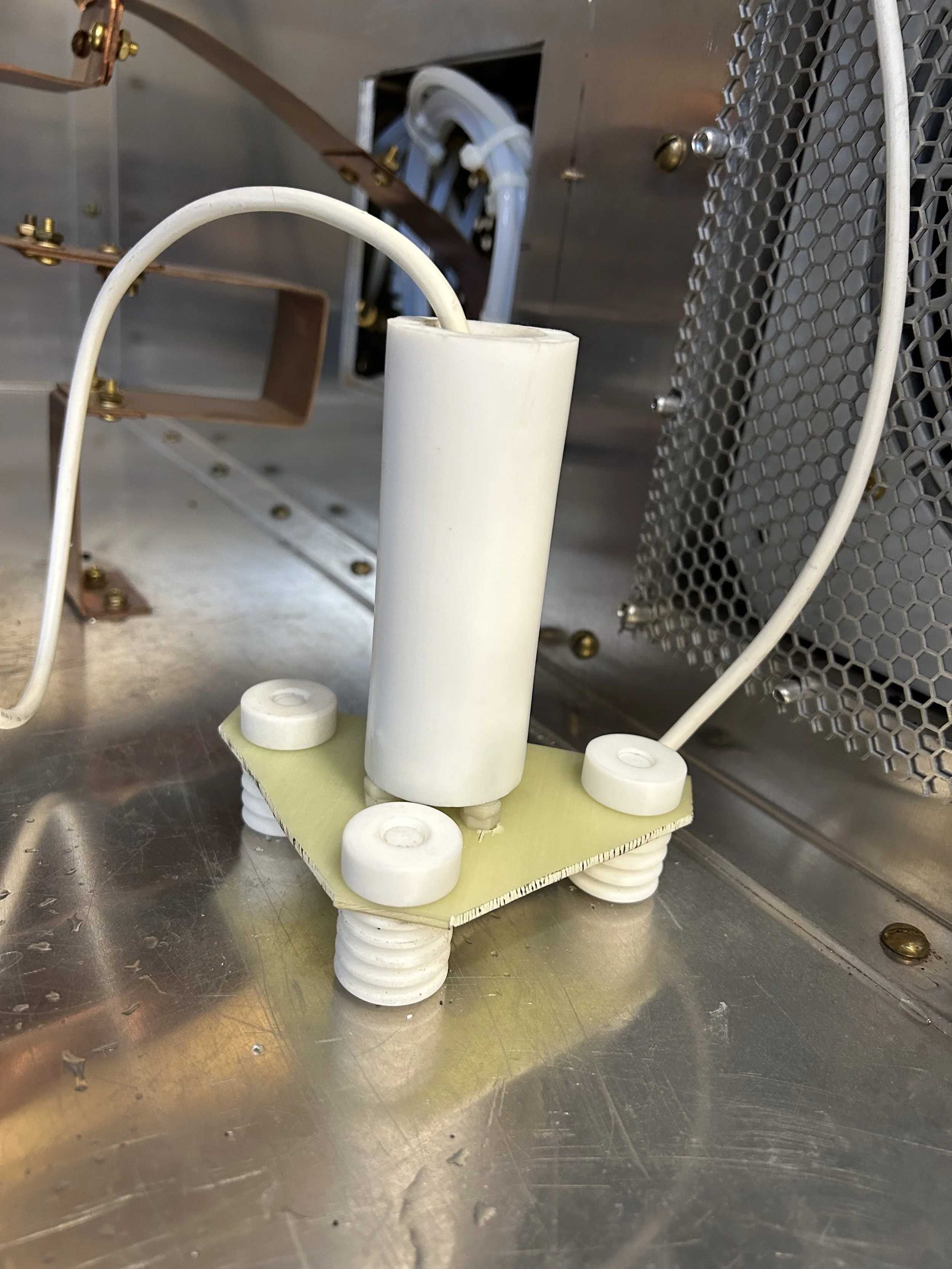 Close-up of an industrial RF Capacitor.