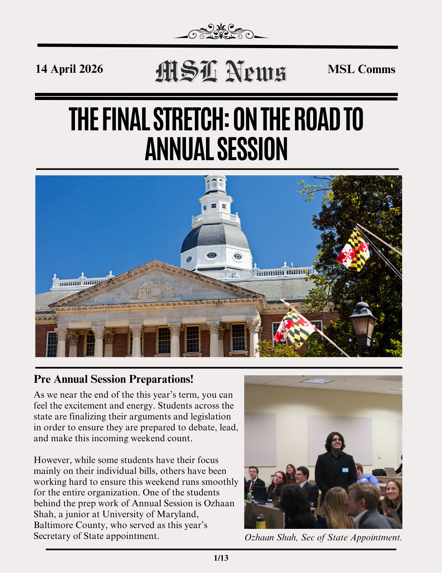 The Final Stretch: On the Road to Annual Session