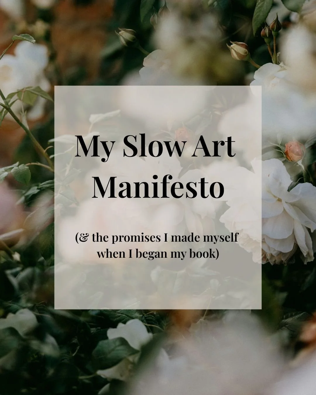 Sharing the promises I made myself when I set out to write and self-publish my debut poetry collection. 

In honor of slow art, here are a few artists I&rsquo;m loving lately:

@gpsquirrel : very cool cyanotypes
@lindsaywilkins.art : gorgeous, vibran