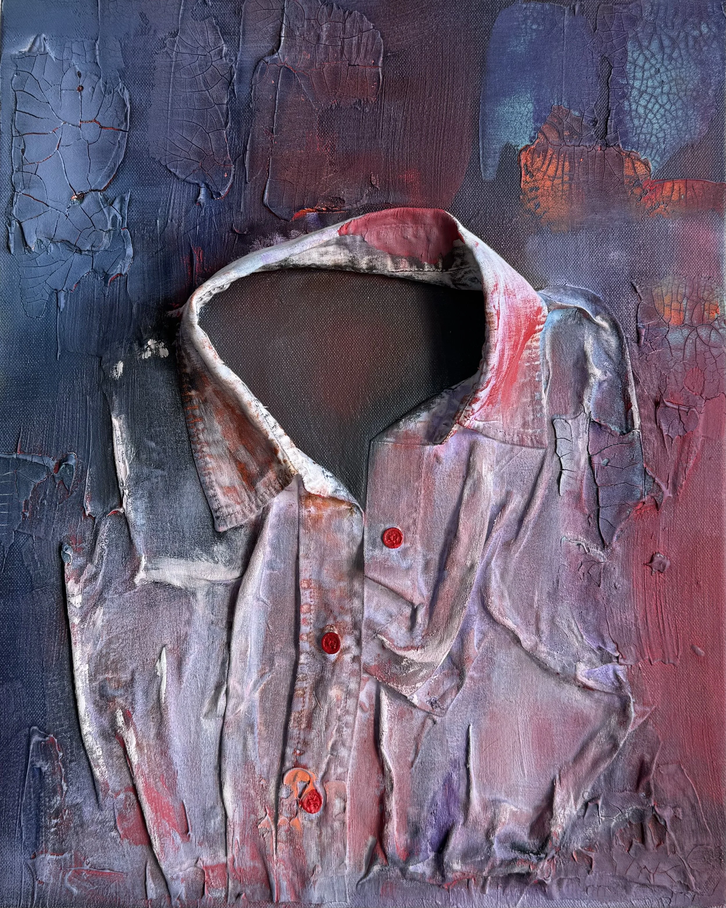 Form of Memory, 2026
Medium: acrylic and fabric on canvas
Size: 20”x16”