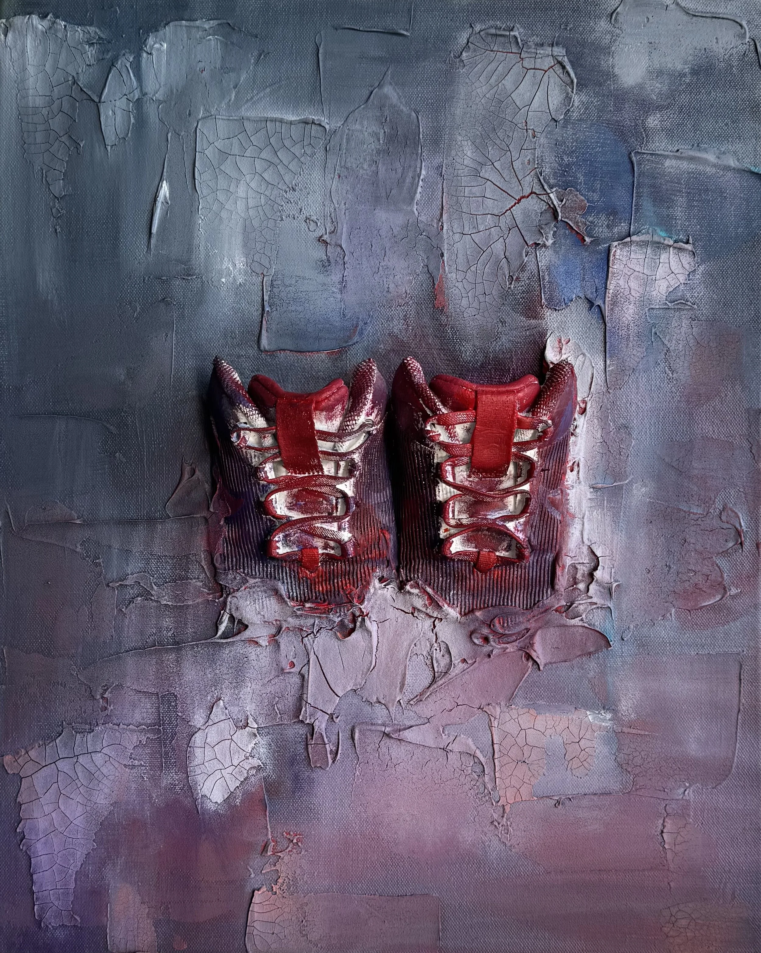 Form of Memory 2, 2026
Medium: acrylic and shoes on canvas
Size: 20”x16”