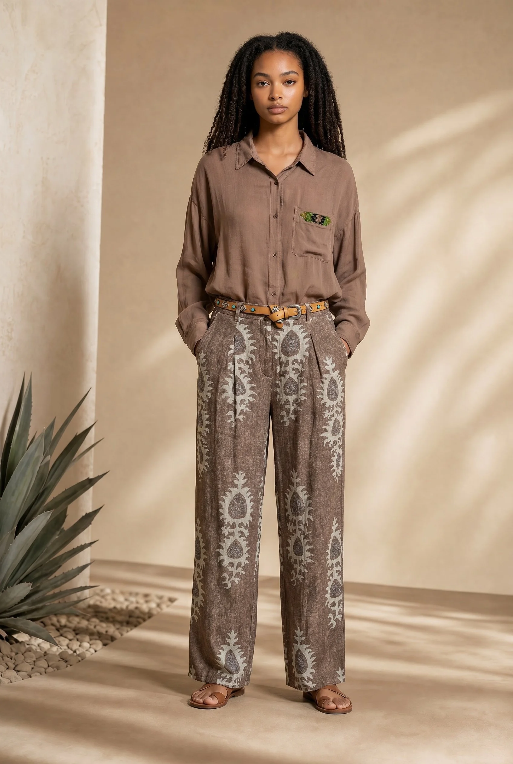 BAZAR DELUXE BROWN SHIRT PANT AI SS26.jpg