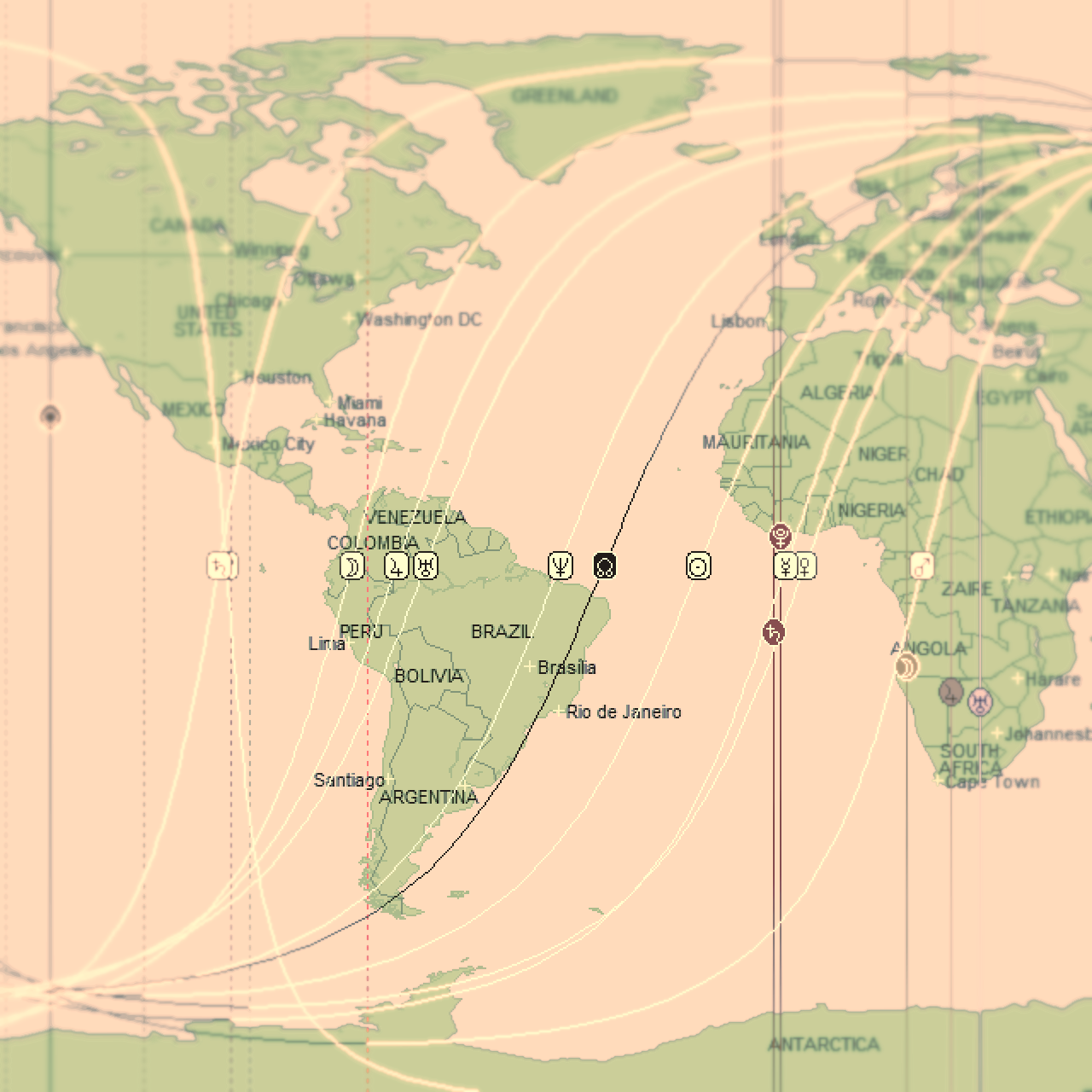 Astrocartography software graphic