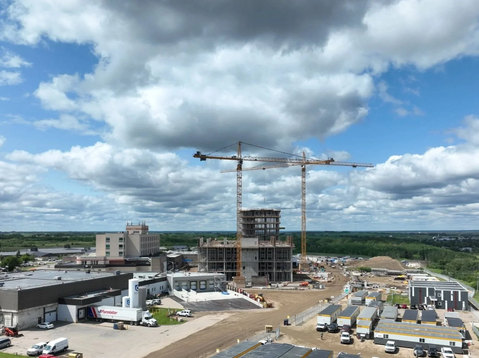Aerial view of the construction site. July 2025