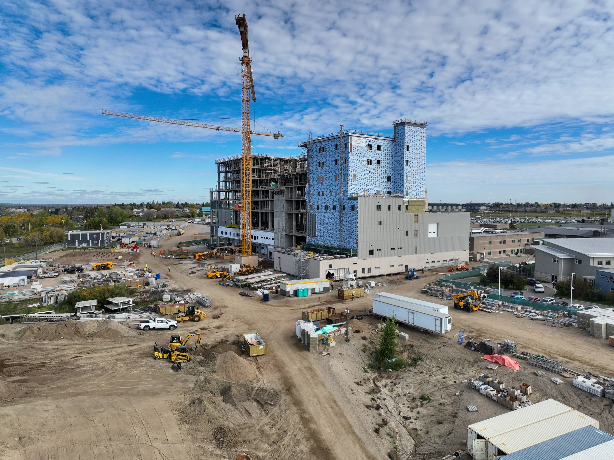 Aerial view of the construction site. October 2025