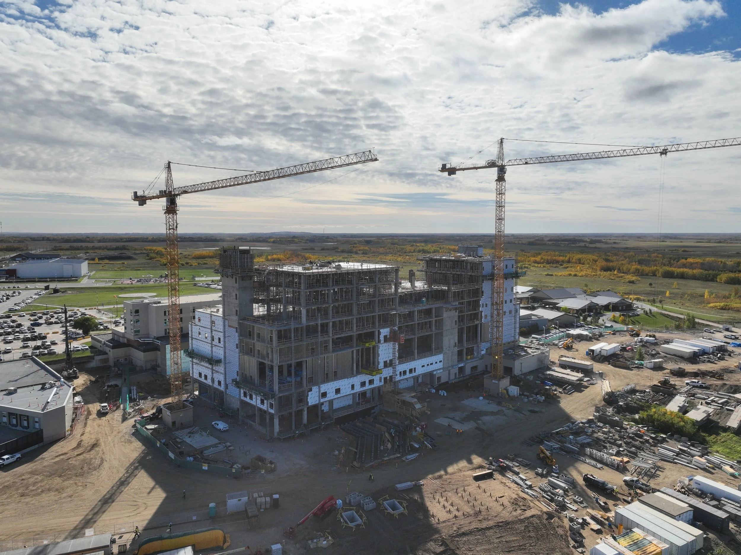 Aerial view of the construction site. October 2025