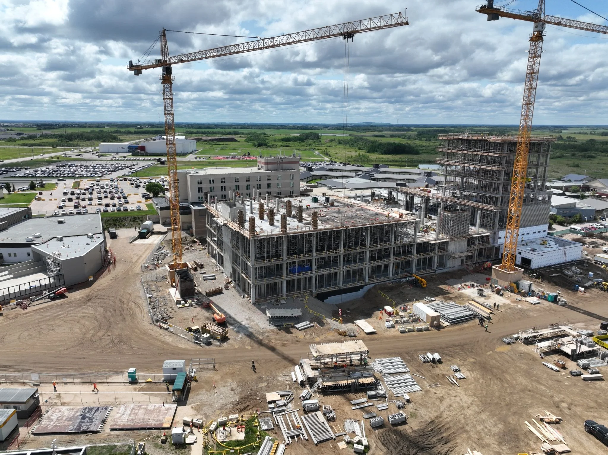 Aerial view of the construction site. July 2025