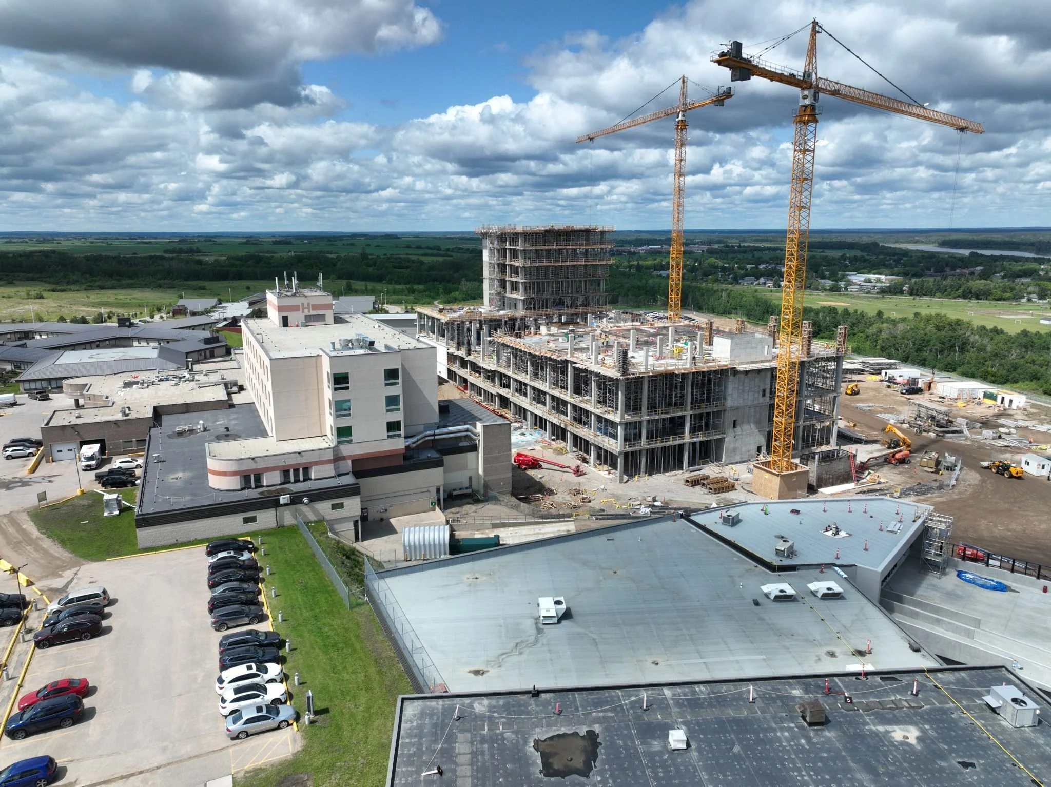 Aerial view of the construction site. July 2025
