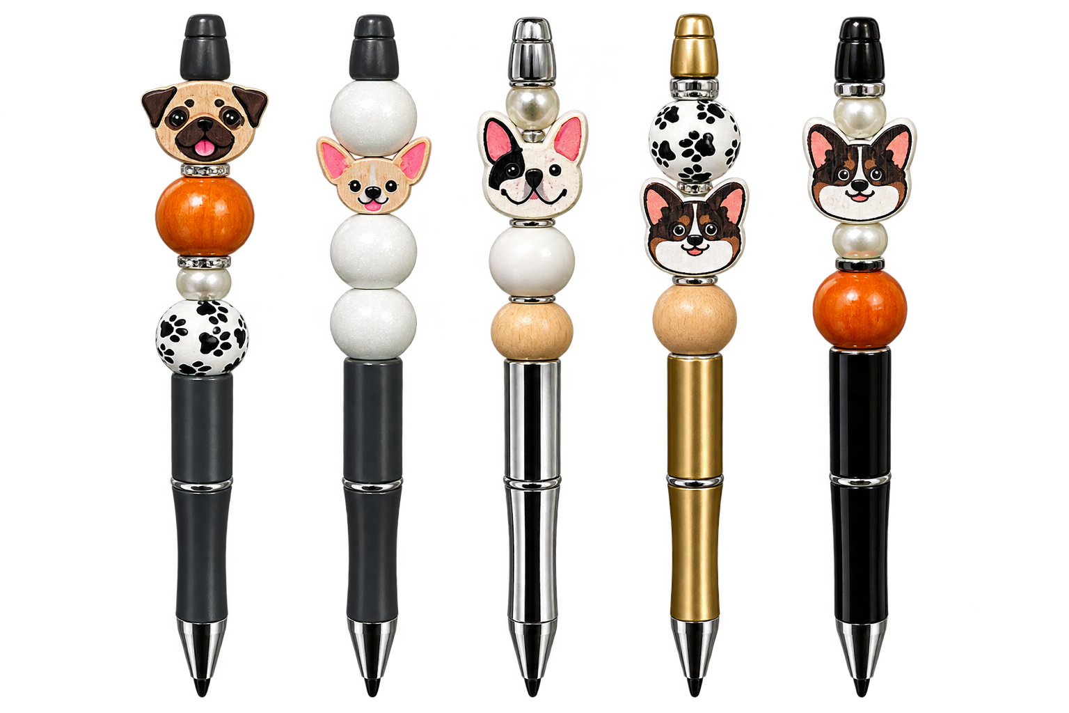 Five Adorable Dog-Themed Beaded Pens.png