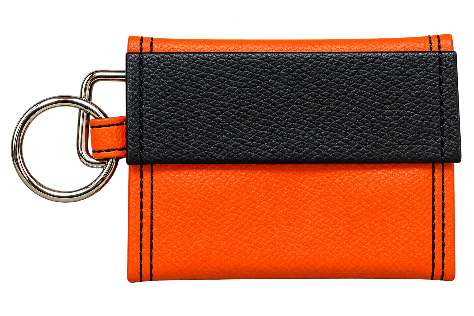 Orange and Black Leather Key Pouch.png