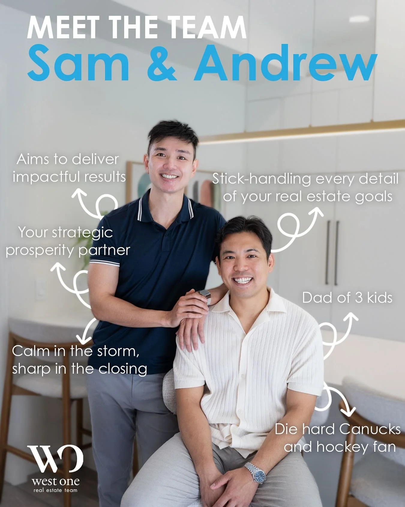 ✨ Meet Sam & Andrew — the dynamic duo behind the West One Real Estate Team!
From building strategic wealth 💼 to staying calm under pressure ⚡, these two bring experience, energy, and commitment to every client they work with.
Sam is a mul
