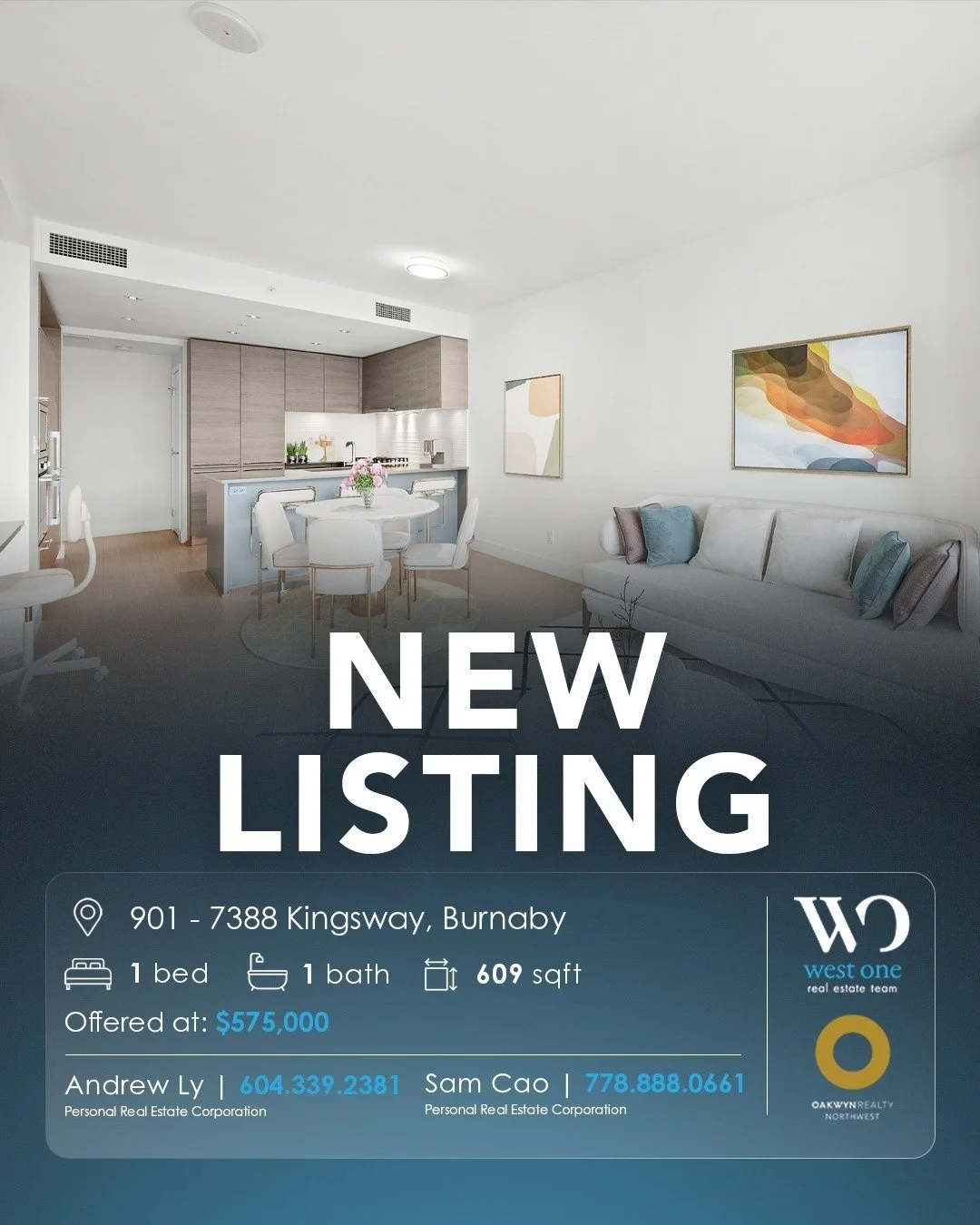 #FORSALE 901 - 7388 Kingsway, Burnaby, BC
🛏️ 1 bed, 1 bath
📐 609 sqft
💵 Offered at: $575,000
✨ Welcome to Kings Crossing by Cressey Development — an architectural statement where refined living meets urban convenience.
🏡 This luminous 1