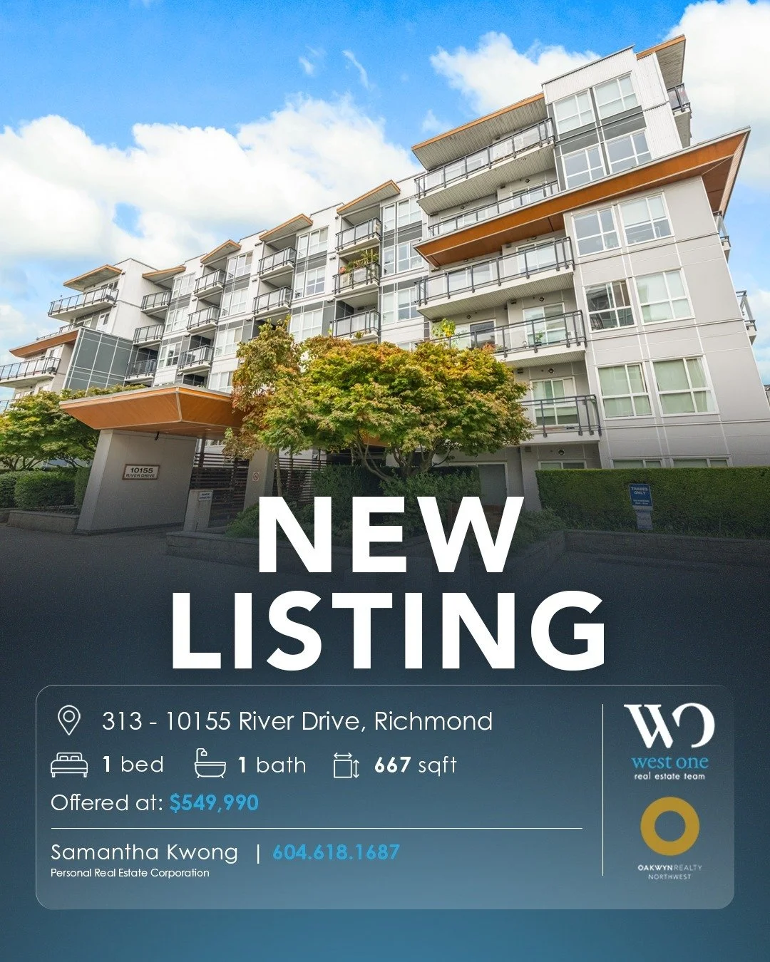 #FORSALE 313 - 10155 River Drive, Richmond, BC
🛏️ 1 bed, 1 bath
📐 667 sqft
💵 Offered at: $549,990 
Welcome to Parc Riviera – a vibrant waterfront community offering urban living surrounded by nature. This well-designed 1-bedroom
home featu