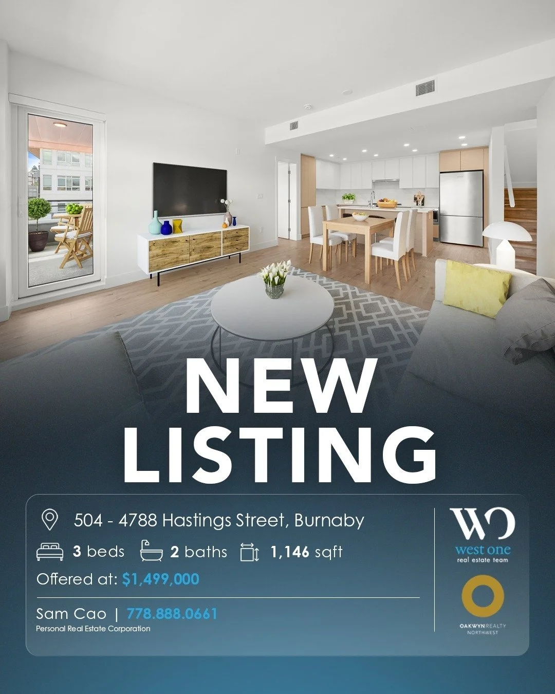 #FORSALE 504 - 4788 Hastings Street, Burnaby 
🛏️ 3 beds, 2 baths
📐  1,146 sqft
💵  Offered at: $1,499,000
✨ Discover VALEO — a stunning concrete and steel masterpiece in vibrant Burnaby Heights! 🏙️
This dazzling 3-bed, 2-bath home captivat
