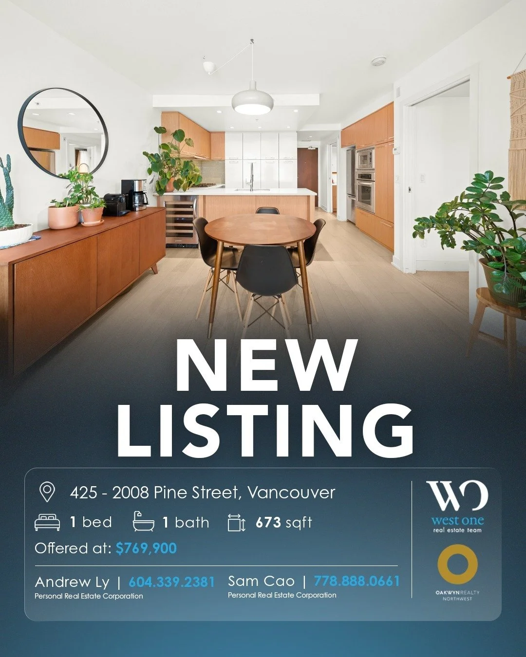 #FORSALE 425 - 2008 Pine Street, Vancouver, BC
🛏️ 1 bed, 1 bath
📐  673 sqft
💵  Offered at: $769,900

🏙️ Welcome to Mantra, built by Cressey!

This 673 sq ft Sub-Penthouse 🏢 1 bed + 1 bath boasts exceptional features, with a special highlight on 