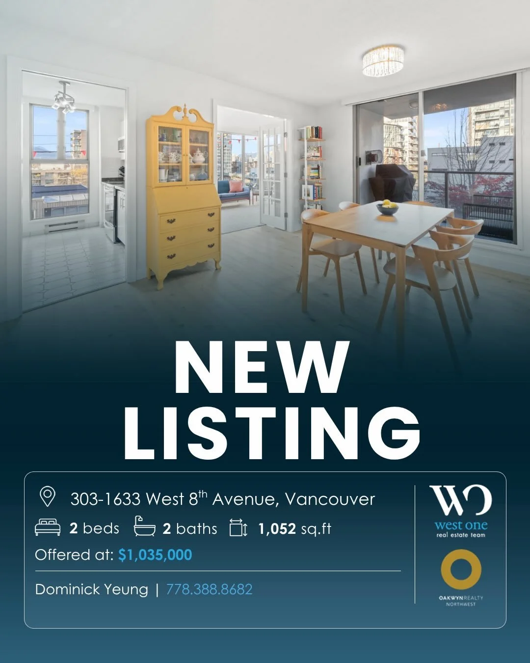 #FORSALE 303 1633 West 8th Avenue, Vancouver

🛏️ 2 beds, 2 baths 
📐 1052 sqft 
💵 Offered at: $1,035,000

Experience Fairview living in this bright, corner home at Fircrest Gardens. Complemented with engineered hardwood flooring throughout, updated