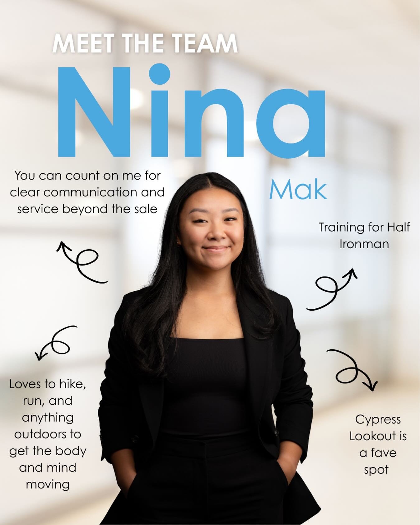 Meet Nina - the newest member of The West One Real Estate Team!

A Vancouver local with a love for Cypress lookout views and caf&eacute; catch-ups, Nina brings a calm, relationship-first approach to every client she works with. She&rsquo;s not just h