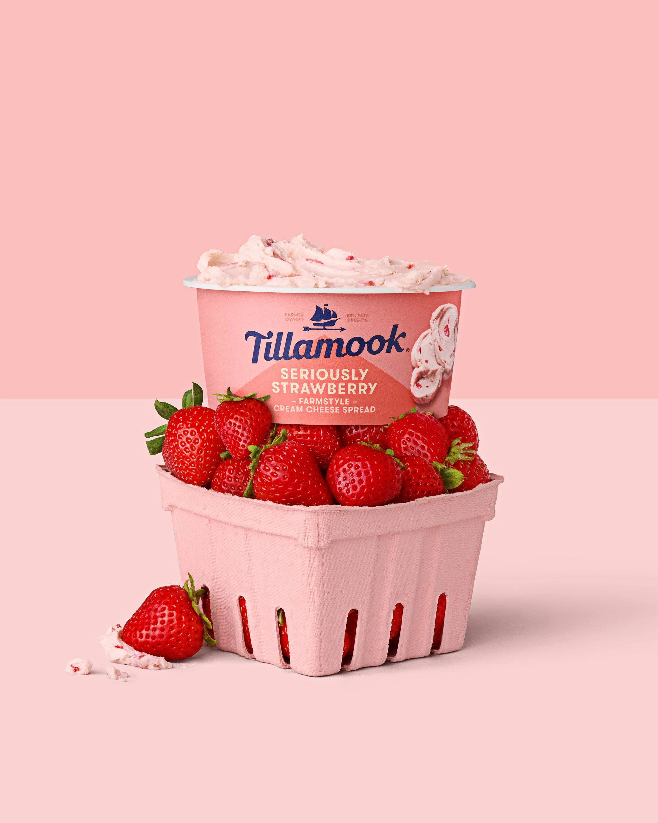 Tillamook Strawberry Cream Cheese Editorial Food Photography Photoshop Retouching