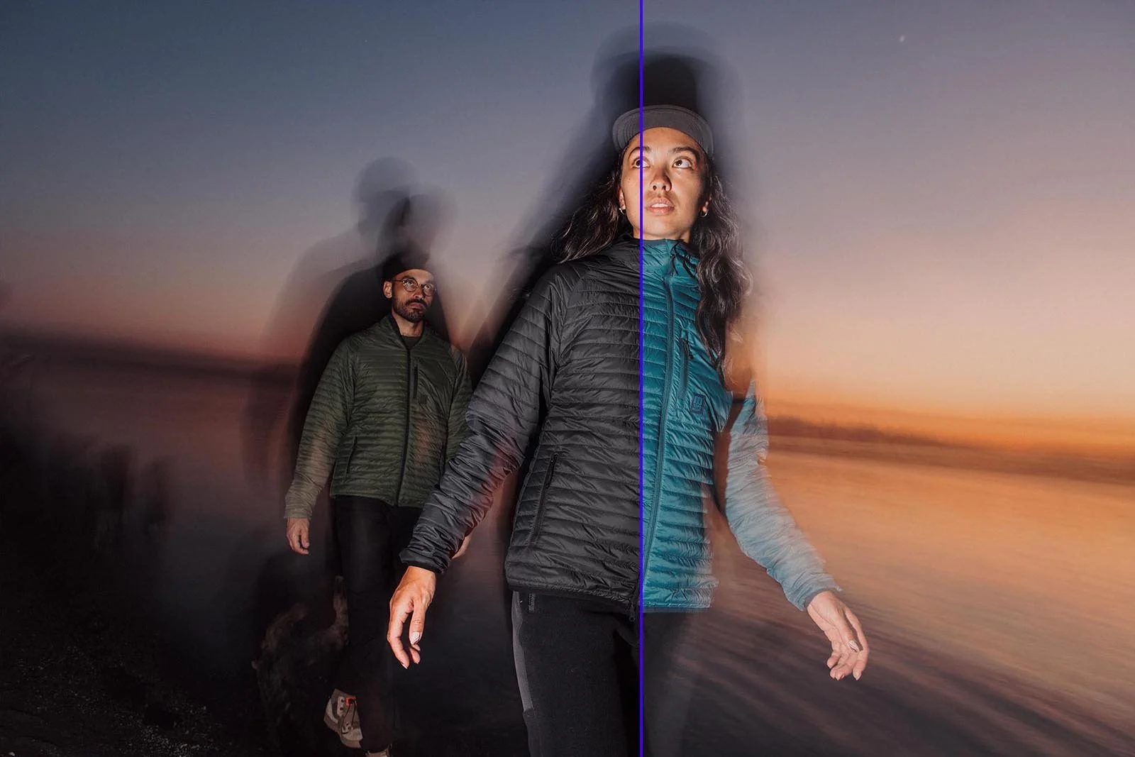 Puffy Jacket Color Shift Photoshop Before and After