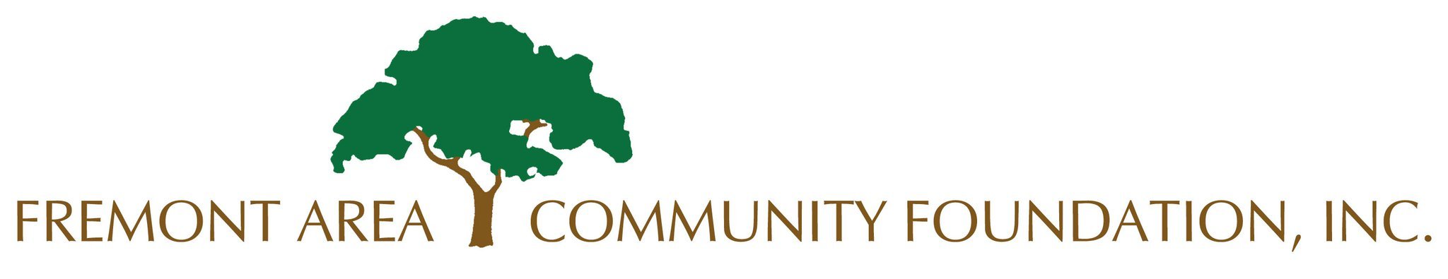Logo of Fremont Area Community Foundation, Inc. featuring a stylized green tree.