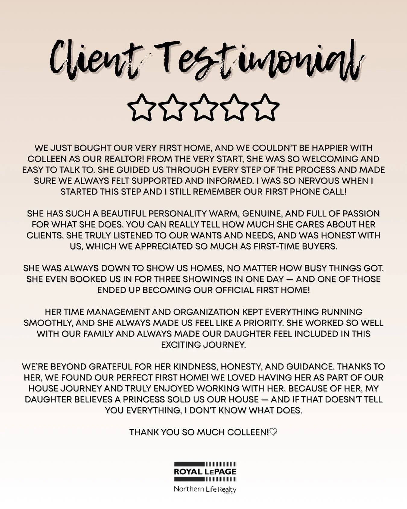 The absolute SWEETEST review from a client 🥹🤍

So thankful.