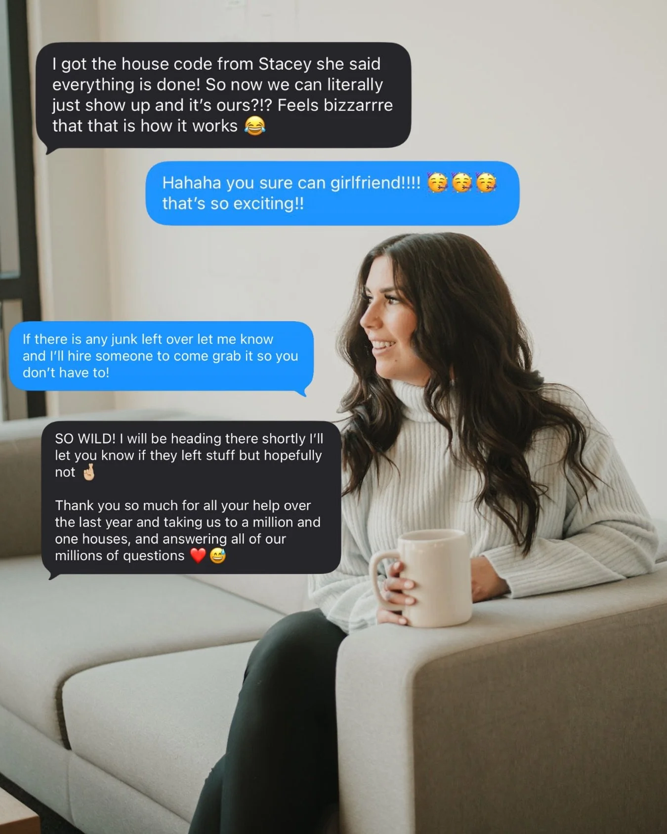 I had to share a few text messages from a client today because they genuinely made my whole day. 🥹

I&rsquo;ll never forget the feeling of getting the lockbox code to my very first home &mdash; walking in felt almost wrong, like it couldn&rsquo;t po