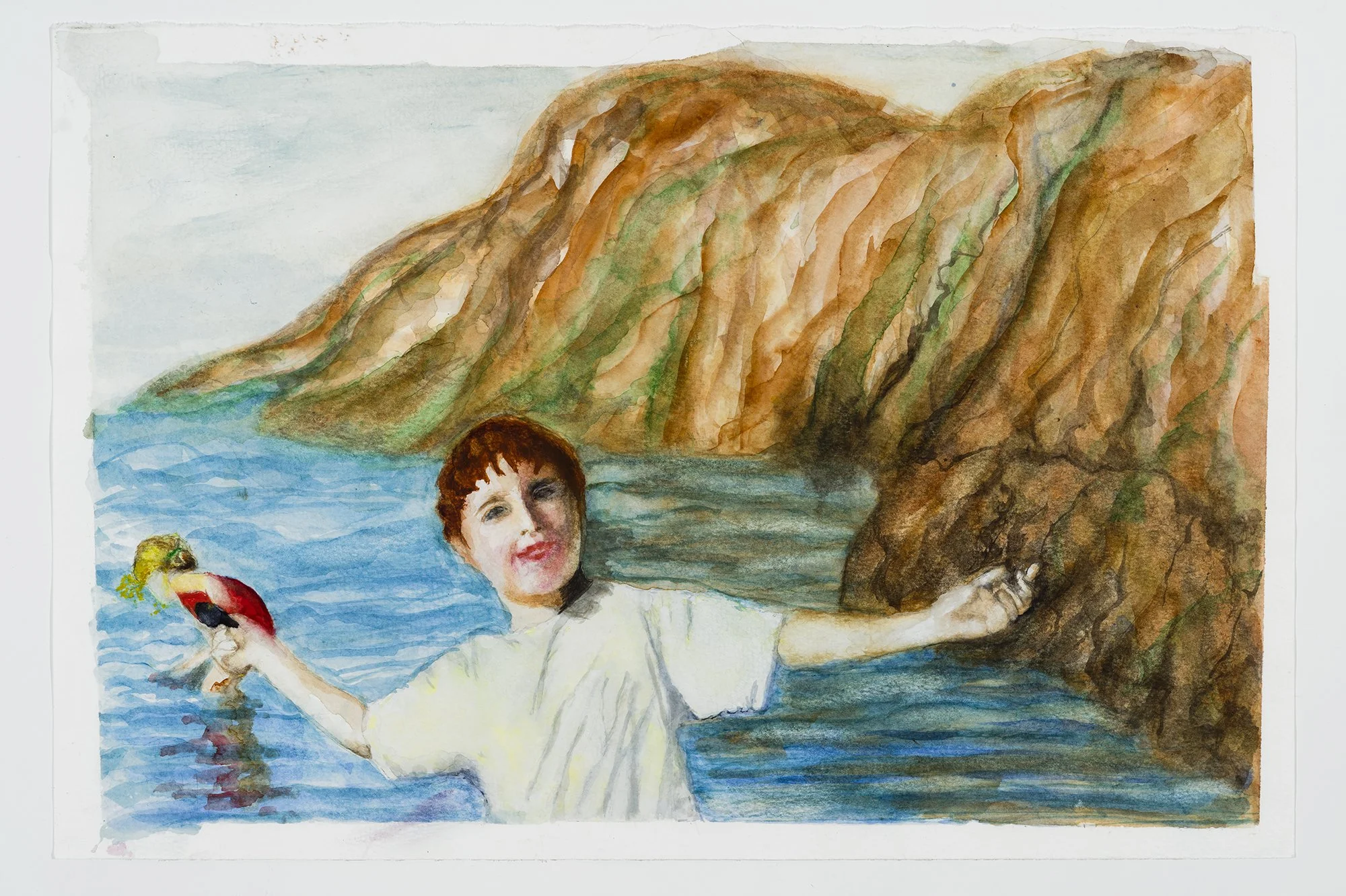 Les vacances au bas du fleuve_46x30 cm, aquarelle, 2022