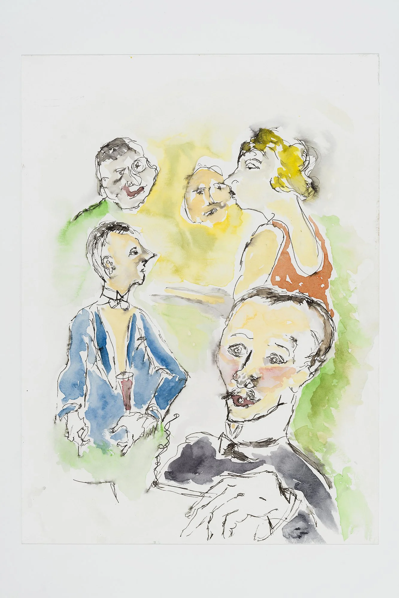 Les socialites_28x37 cm, aquarelle, 2024