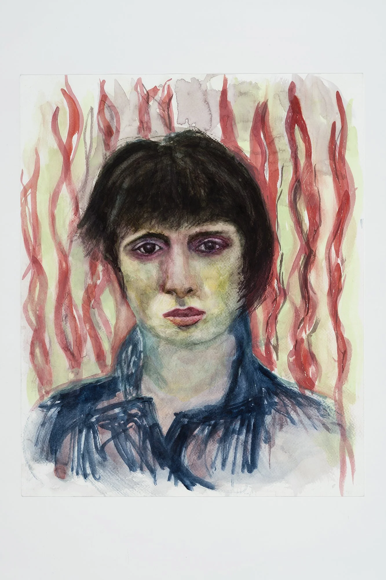 L'Inconnue en bleu_35x43 cm, aquarelle, 2020