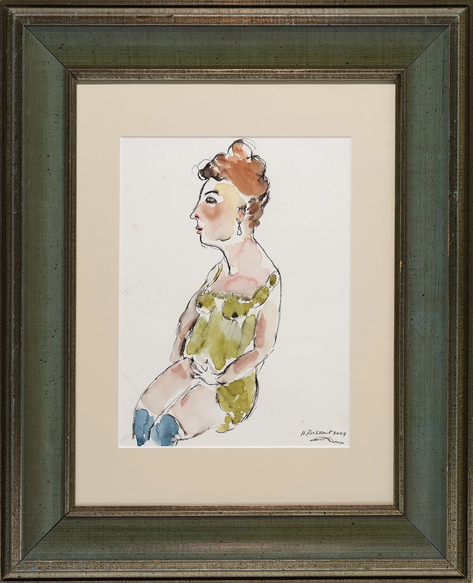 Femme en lingerie_28x37 cm, aquarelle, 2024