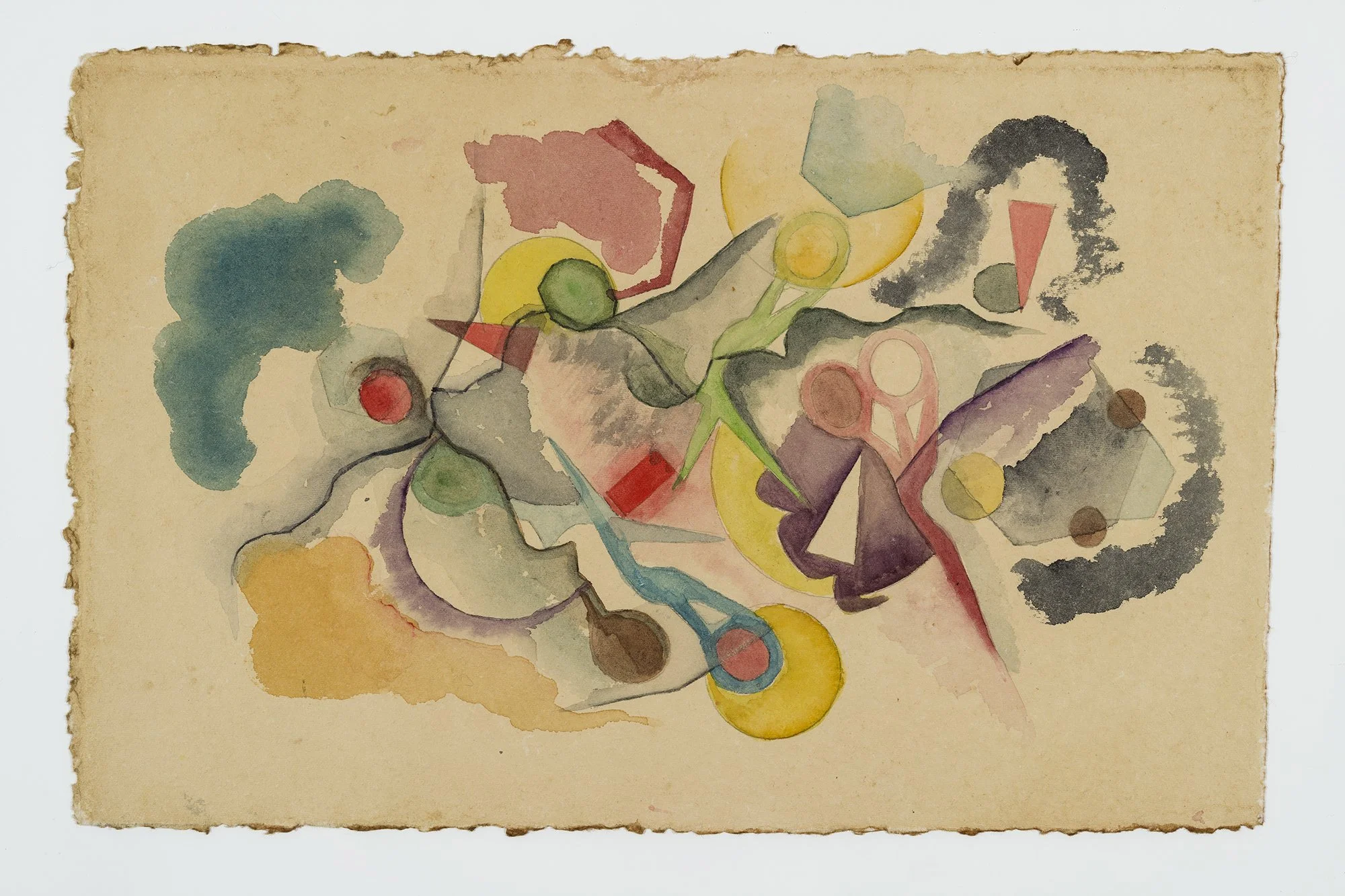 Papier_ciseau_roche1_44x28 cm, aquarelle sur papier recyclé, 2025