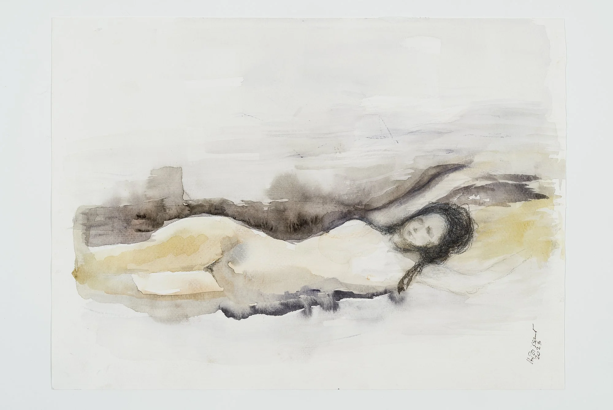 Woman in the city_38x28 cm, aquarelle, 2023