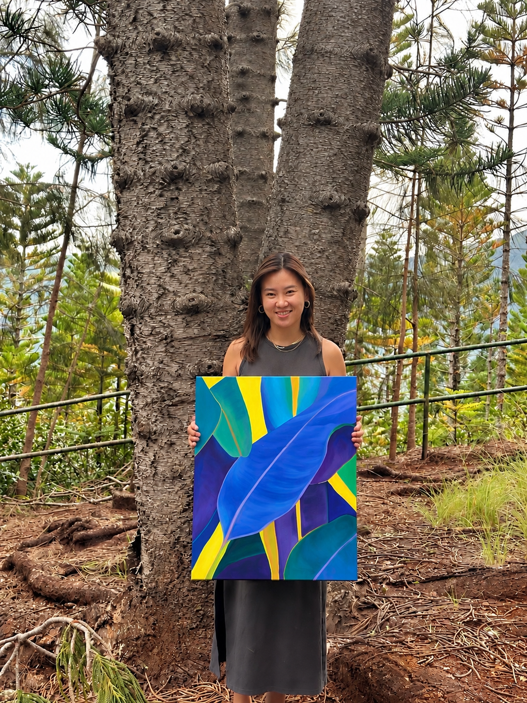 Lau Wahine Collection–Waiuli (Deep Blue) 🌊  by Wenli Art Studio Print on Canvas