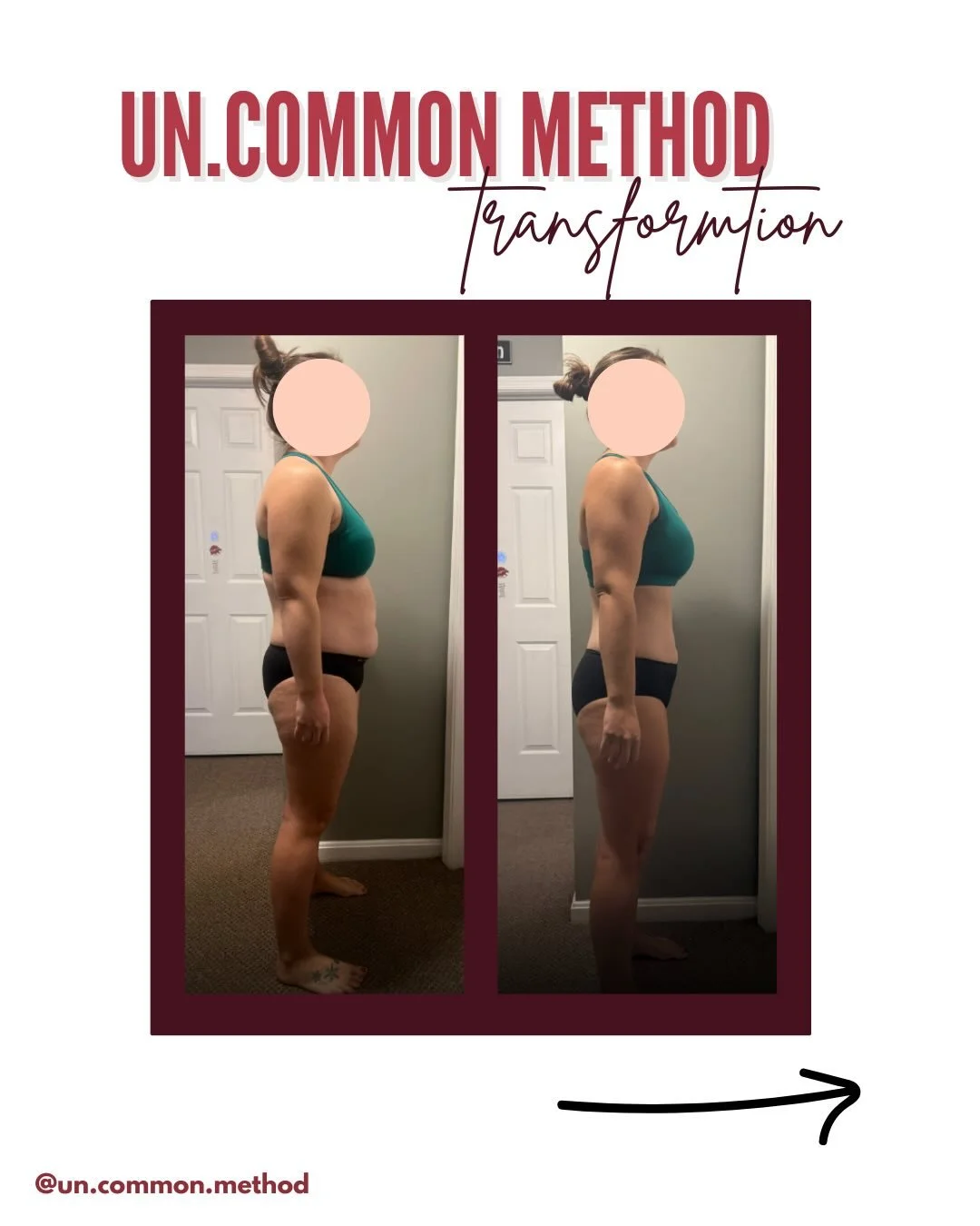 Some transformations just hit different and this one is absolutely one of them.
10 months ago, she joined The Un.Common Method and now she&rsquo;s rewriting what she believes she&rsquo;s capable of.

📉 22lbs down
🏋🏼&zwj;♀️ Lifted weights for the f