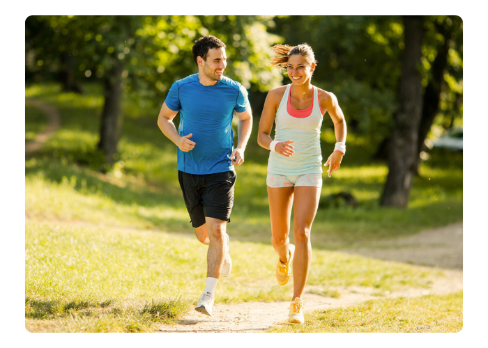 Active couple running