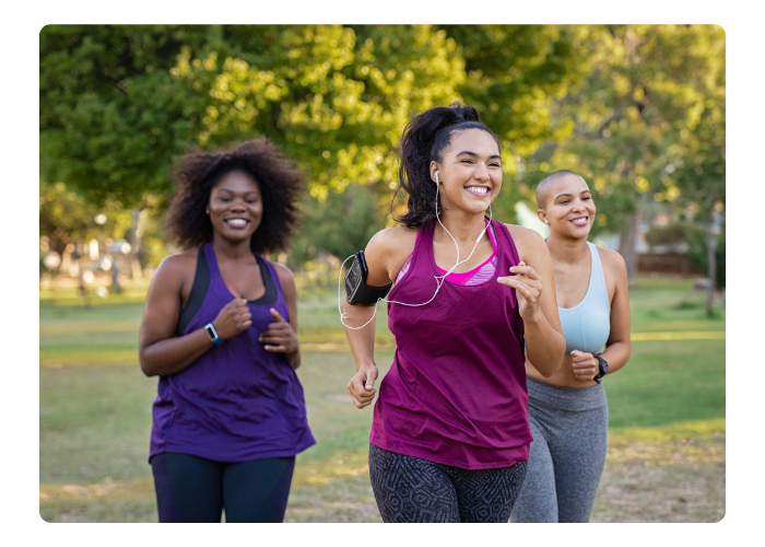 Friends running together