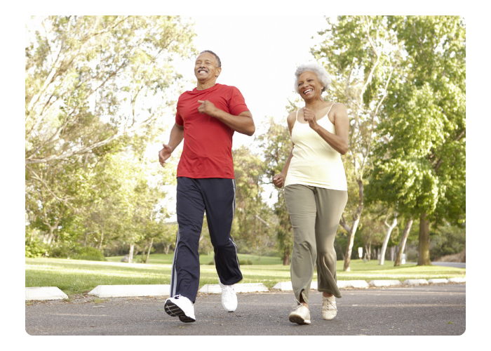 Older couple staying active