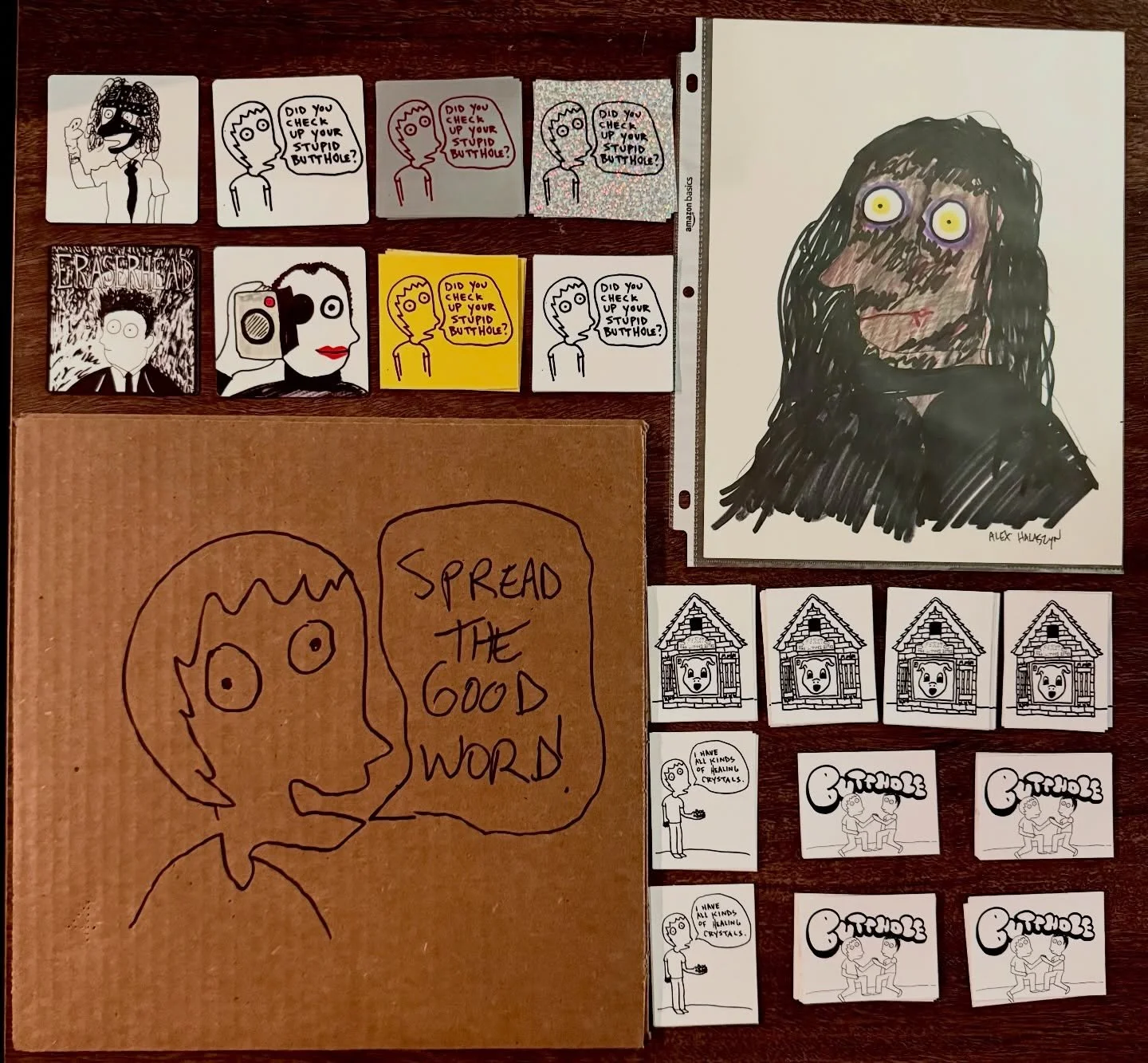 Great care package featuring amazing art/stickers from @that_snot_funny_comics 

Fun fact: Alex and I worked at a record shop many moons ago where he taught me Henry Rollins and Ian MacKaye worked together at a H&auml;agen-Dazs and that&rsquo;s somet