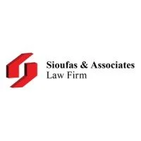 Logo of Sioufas & Associates Law Firm with red geometric symbol