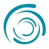 Abstract teal swirl logo design