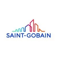 Saint-Gobain logo with colorful skyline outline