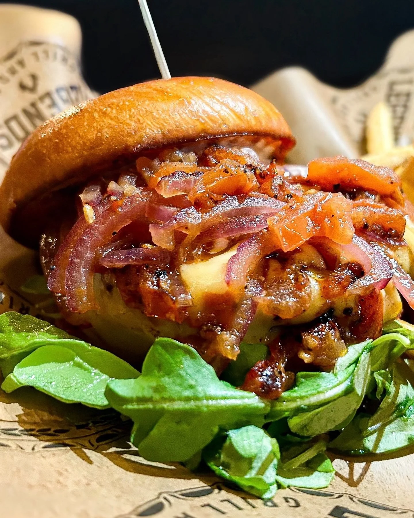 🍔 🔥 Our Burger of the Month has arrived &mdash; The American Wagyu Burger!

🍽️ Premium American Wagyu beef grilled to perfection on a sweet potato &amp; jalape&ntilde;o brioche bun, topped with smoked gouda cheese, sweet red onion pomodoro, roaste