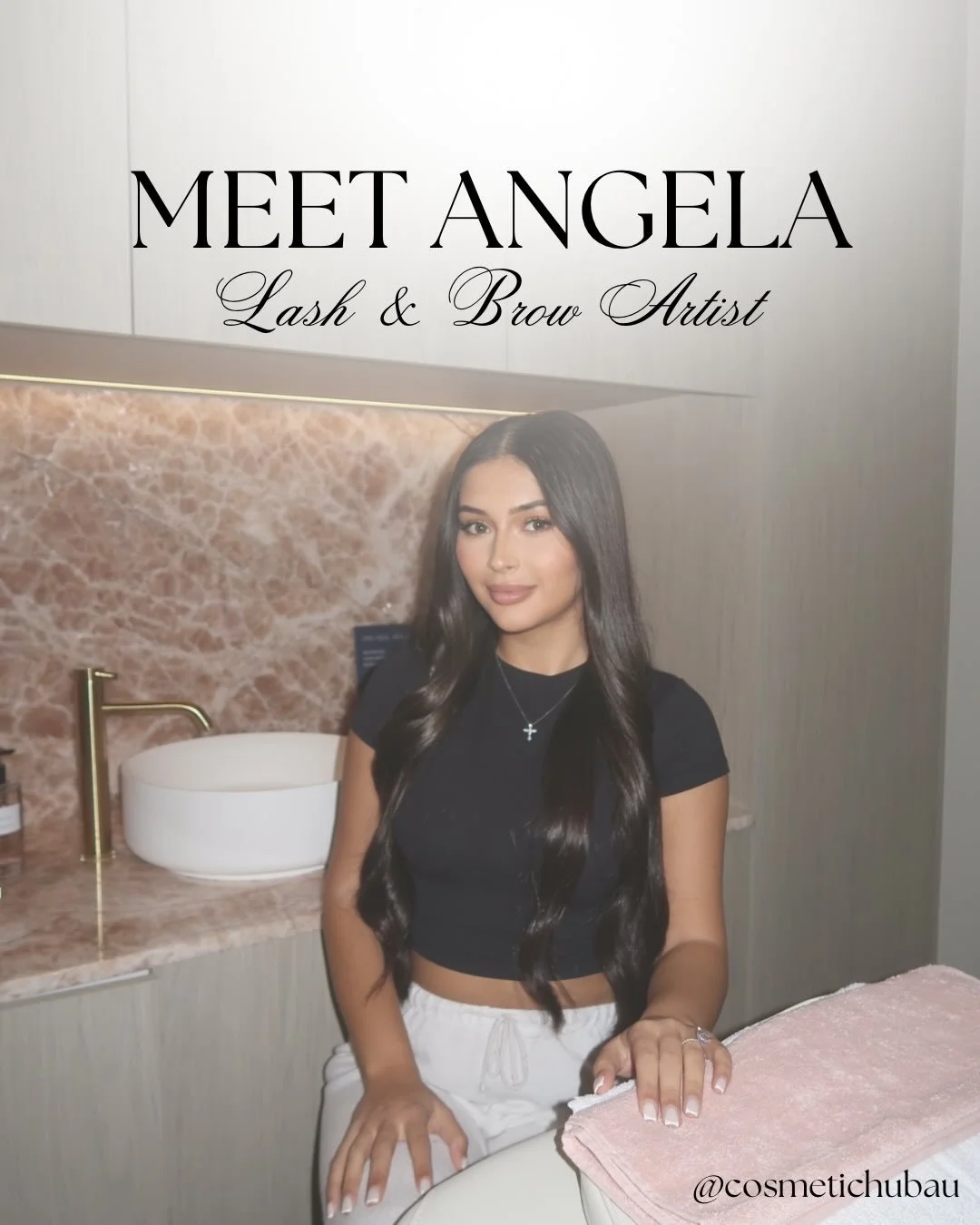 MEET ANGELA! @cosmetichubau 

Angela is now located inside our clinic from Tuesday - Saturday! 

Specialising in Lash &amp; Brow Services as well as Education 🌟

We are so excited to have Angela inside our clinic! Businesses coming together to give 