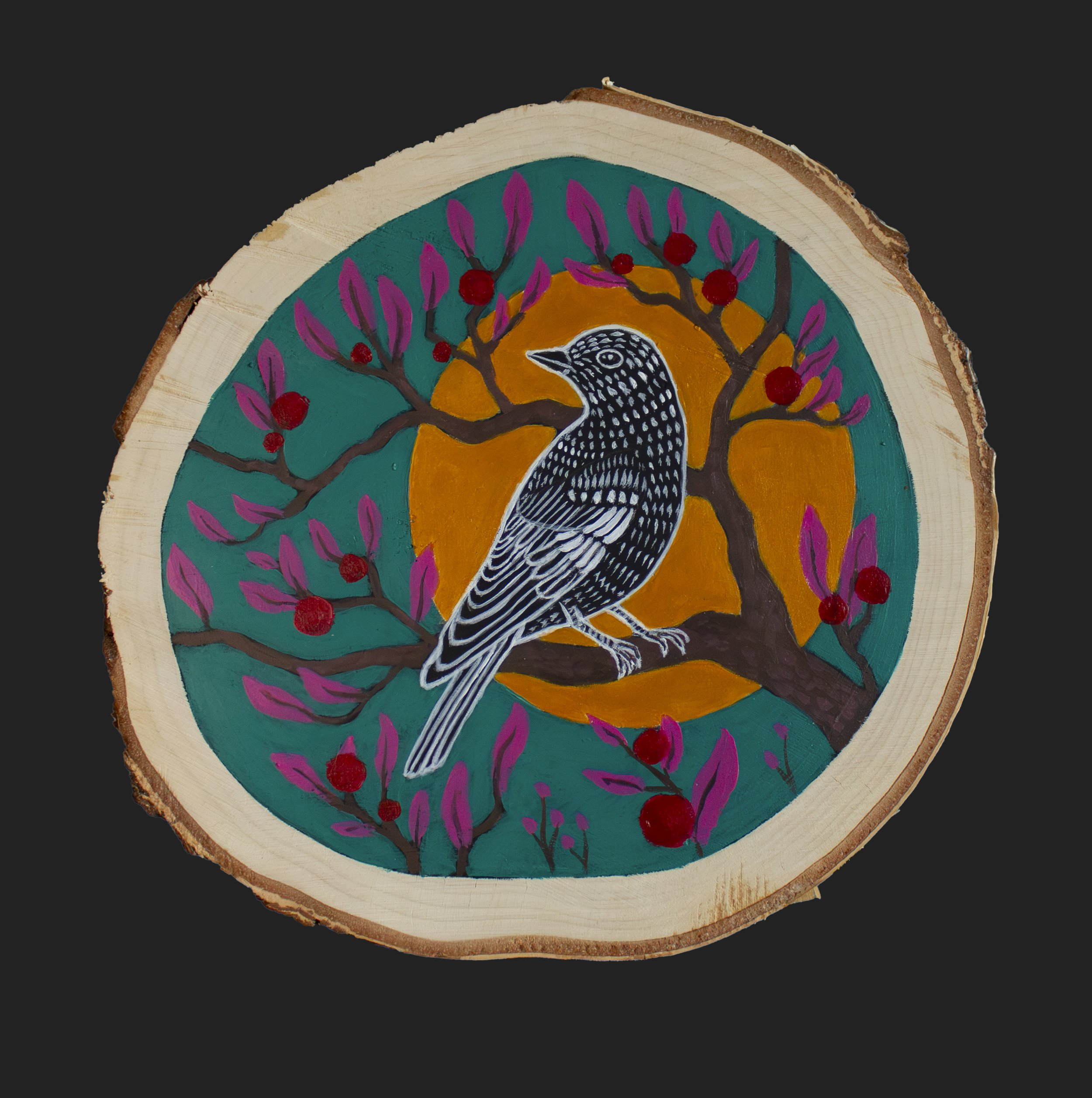 Oksanvartija I, acrylic on recycled wood, 2026