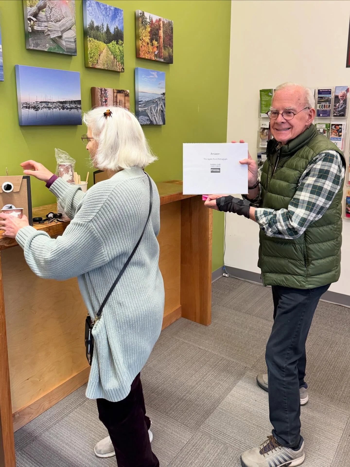 November at the Chamber is ALL ABOUT LOCALS! We kicked things off today with our first ever Tuesday Trivia Day! Join us every Tuesday and test your Bainbridge Island knowledge. Get the answer right, and win a prize &ndash; candy, a free cup of coffee