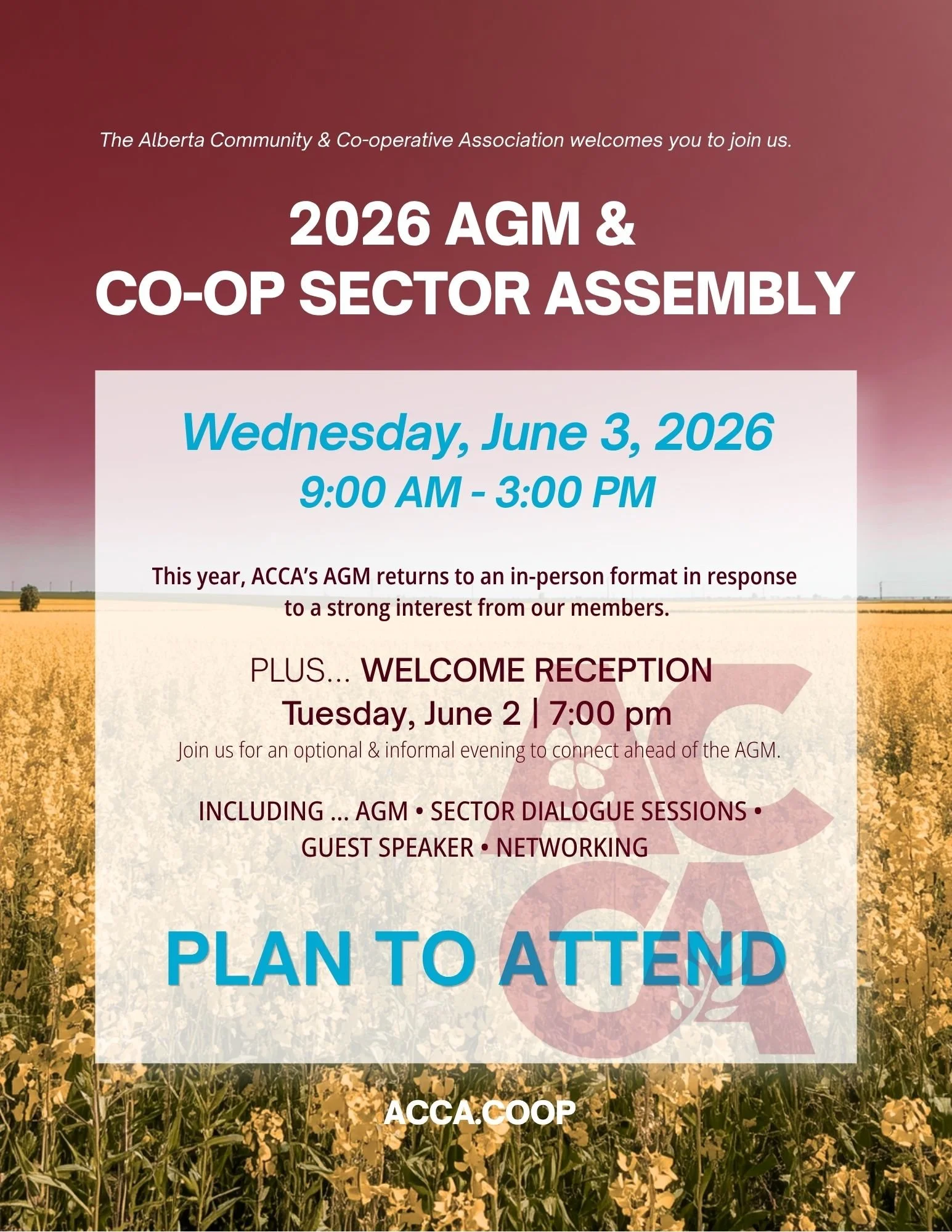 AGM &amp; Co-op Sector Assembly – Red Deer - June 3, 2026