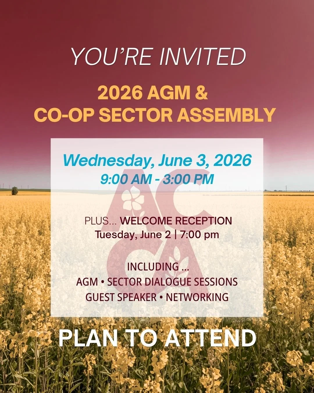 AGM &amp; Co-op Sector Assembly – Red Deer - June 3, 2026